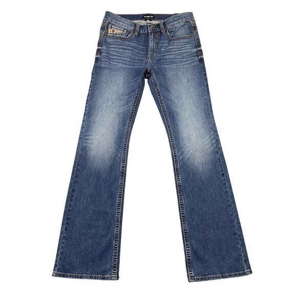 NWT Rank 45 Mens Jeans 31x34 Slim Bootcut Western Medium Wash Mid Rise - Picture 1 of 10